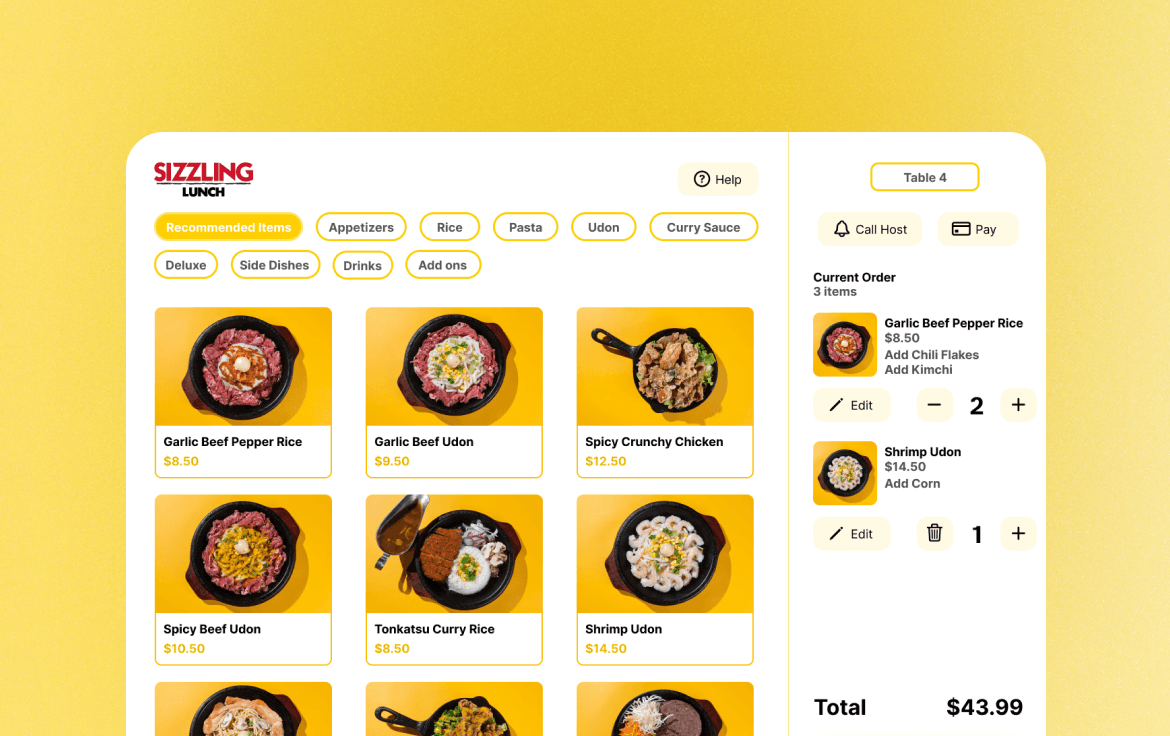 Sizzling Lunch • App Design (Conceptual)